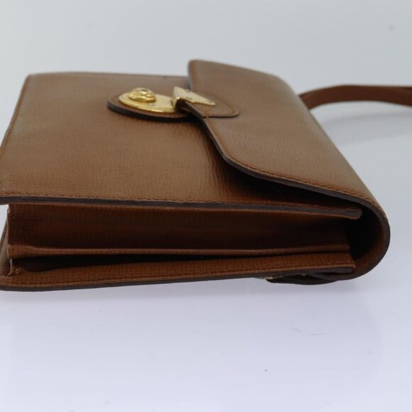 Burberrys Clutch Bag Leather Brown Auth - Picture 5 of 16